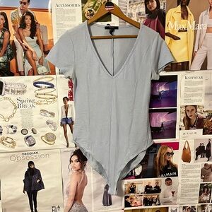 Ribbed V-Neck Bodysuit